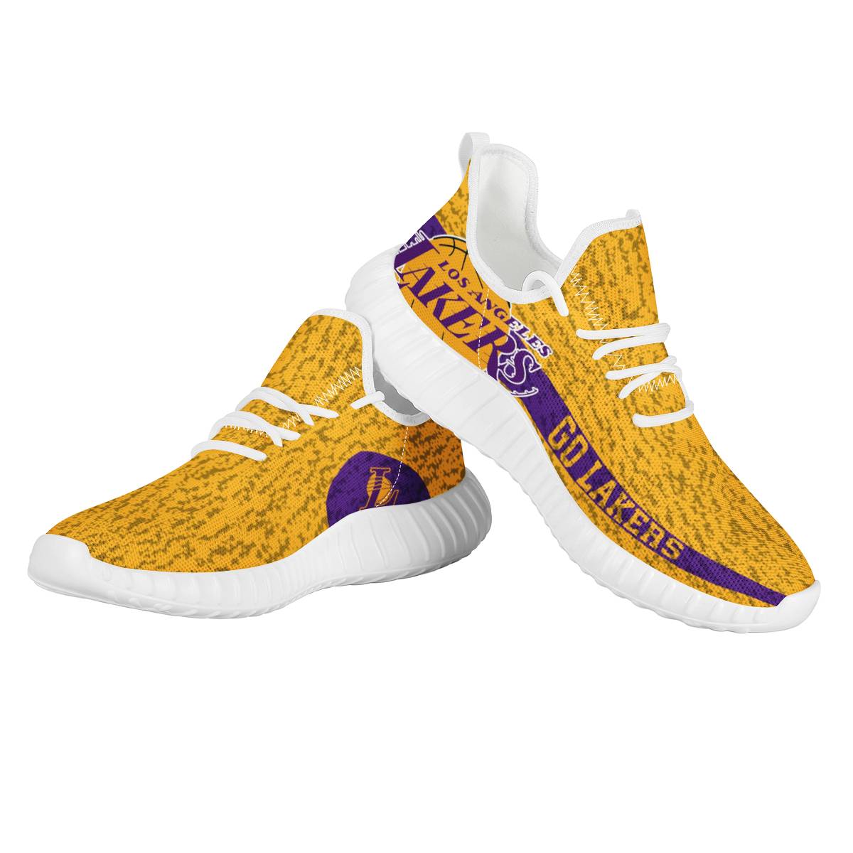 Women's Los Angeles Lakers Mesh Knit Sneakers/Shoes 001